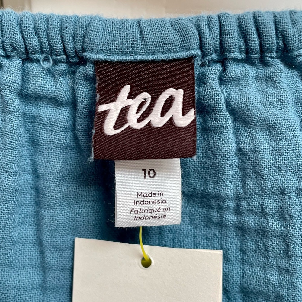 NWT Tea Collection Embroidered Ruffle Dress Teal Size 10 - Picture 8 of 14
